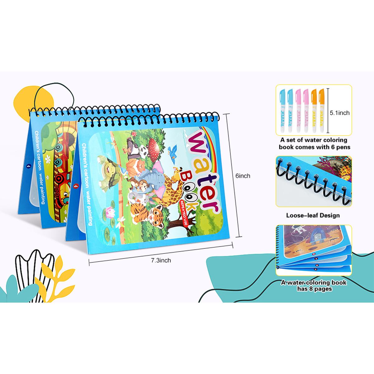 Water Coloring Book Doodle with Magic Pen