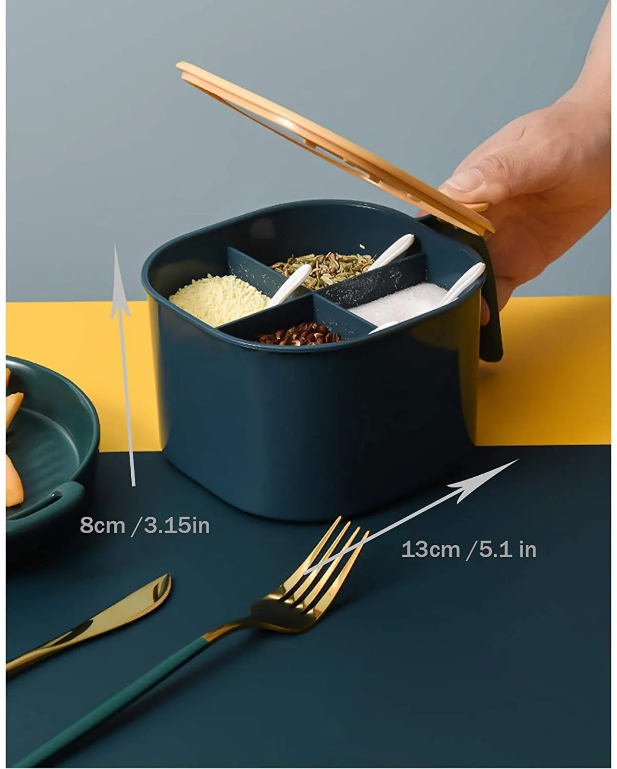 4 In 1 Partition Kitchen Seasoning Box Masala